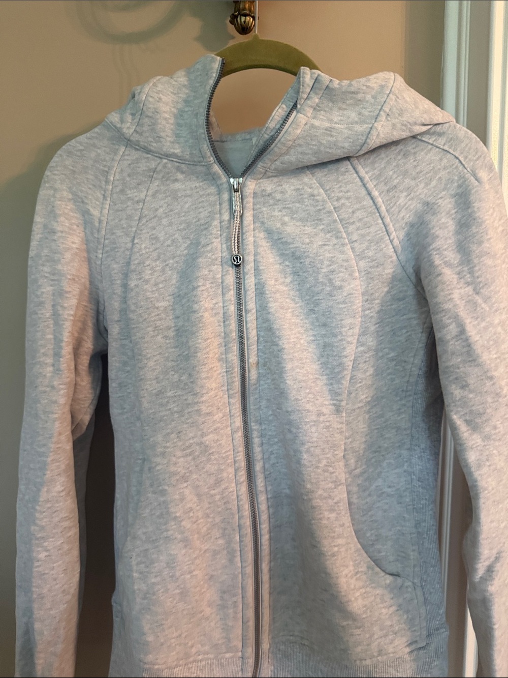 lululemon athletica Kids Light Heather Gray Hooded Zip Jacket